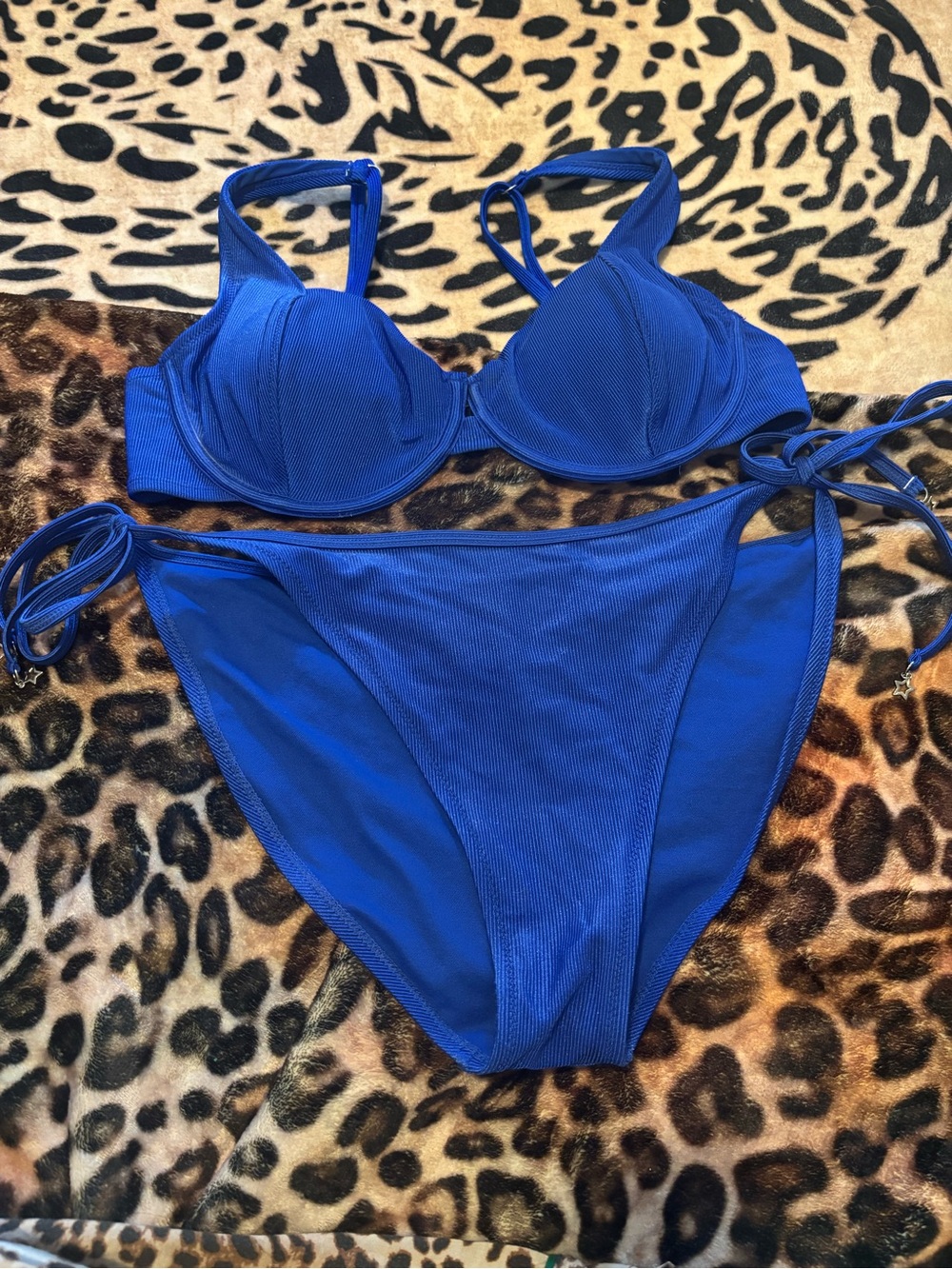 Blue Wild Fable bikini set top-L bottoms-XL